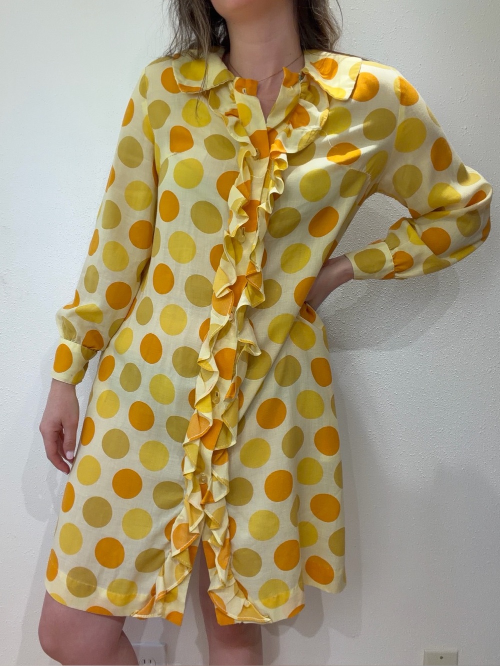 Vintage 70s Groovy Polka Dot Dress